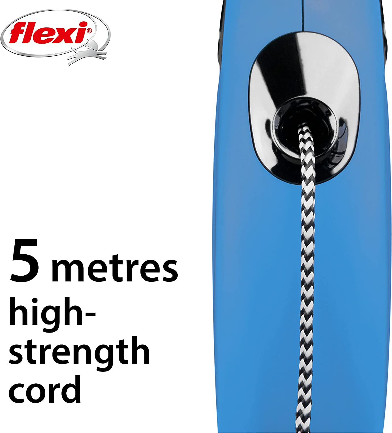 Flexi Dog Lead (Cord) - Classic Blue