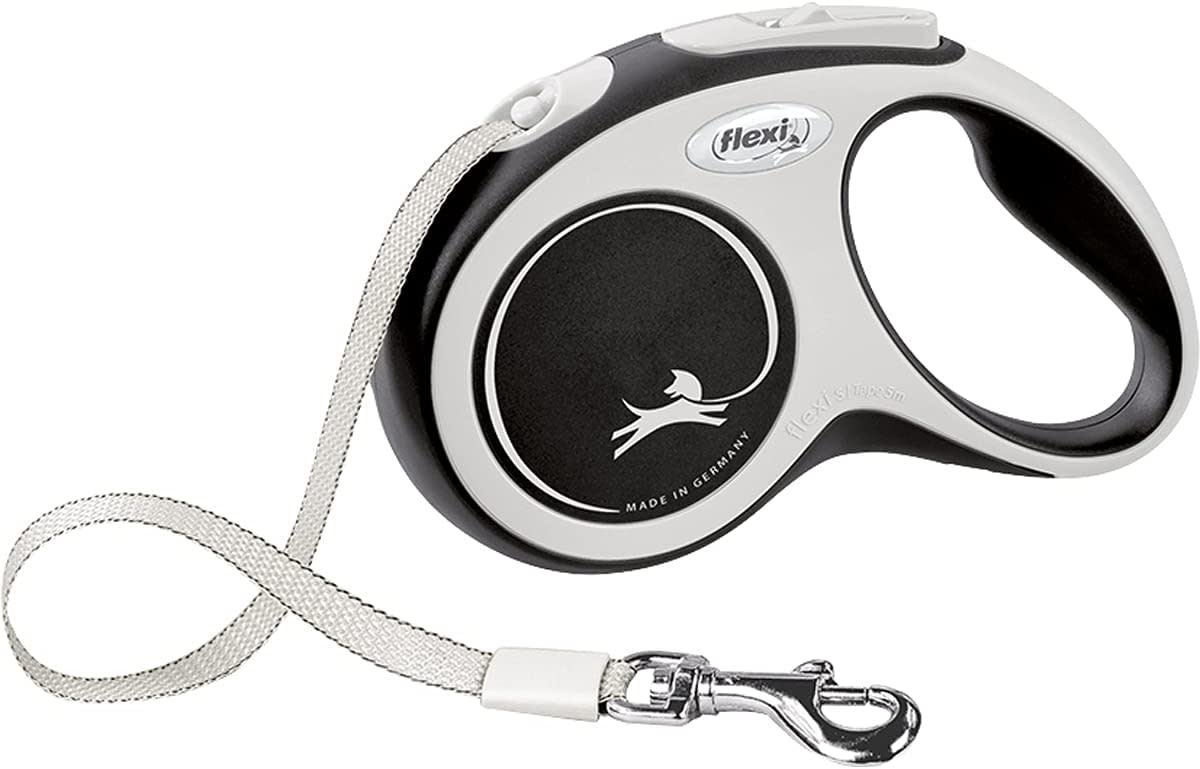 Flexi Dog Lead (Tape) - Comfort Black & White