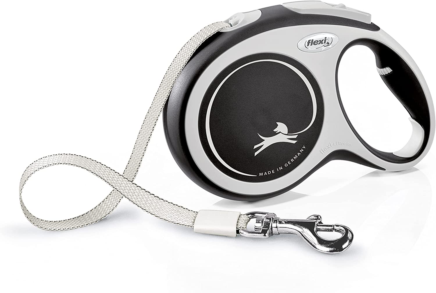 Flexi Dog Lead (Tape) - Comfort Black & White