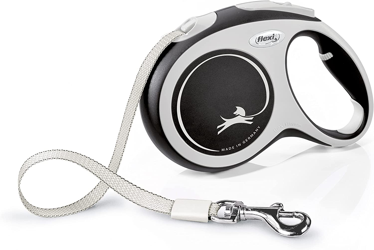 Flexi Dog Lead (Tape) - Comfort Black & White