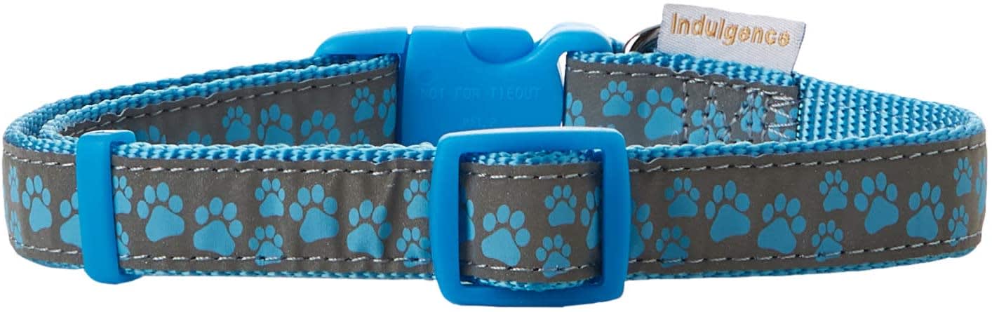 Reflective Dog Collar - Blue Paw2