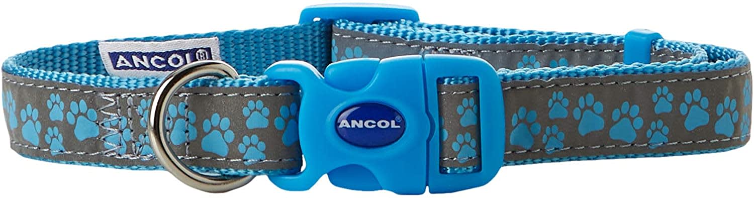 Reflective Dog Collar - Blue Paw3