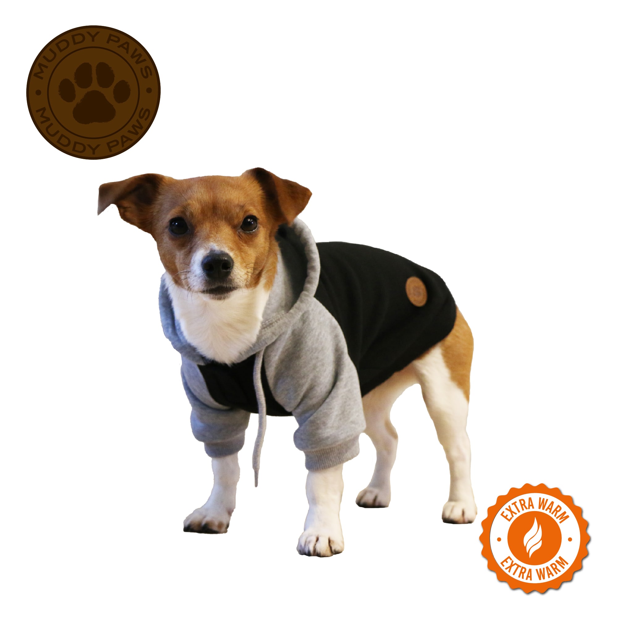 Dog Hoodie Jumper - Black & Grey