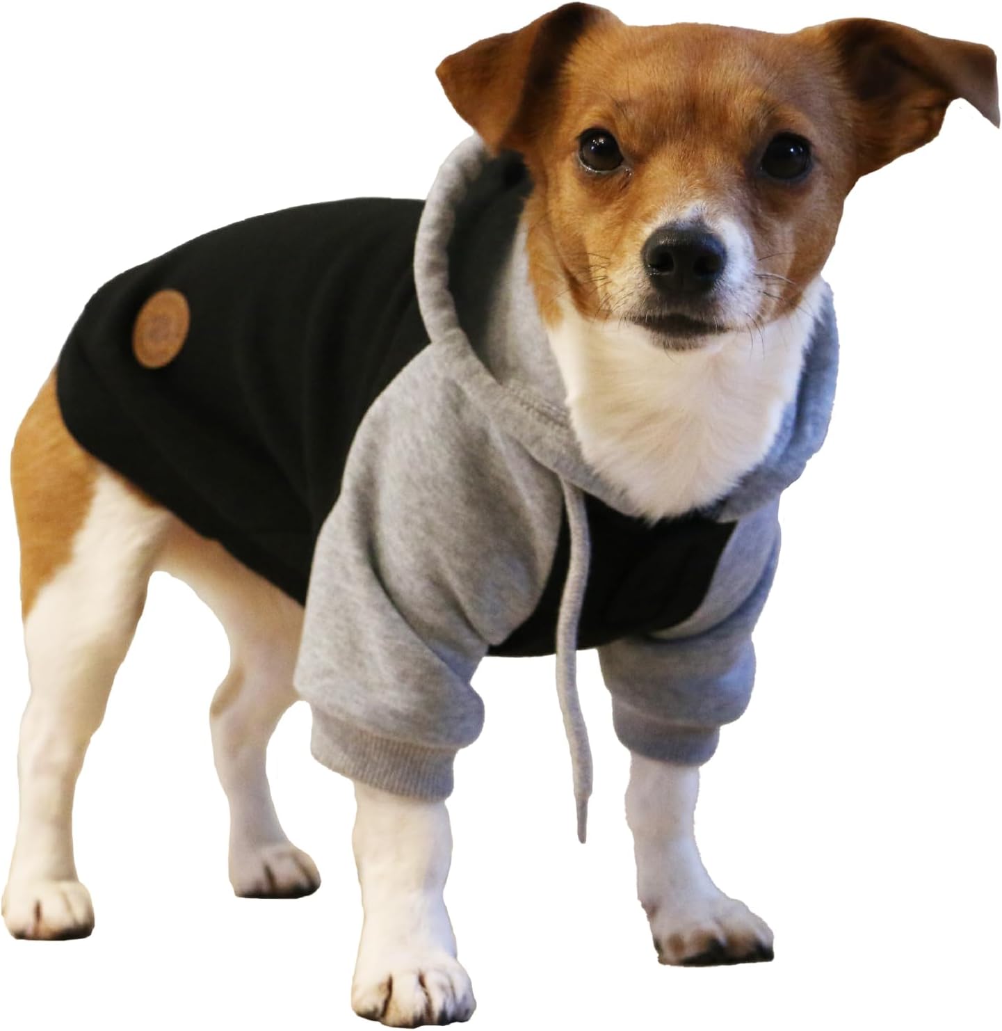 Dog Hoodie Jumper - Black & Grey