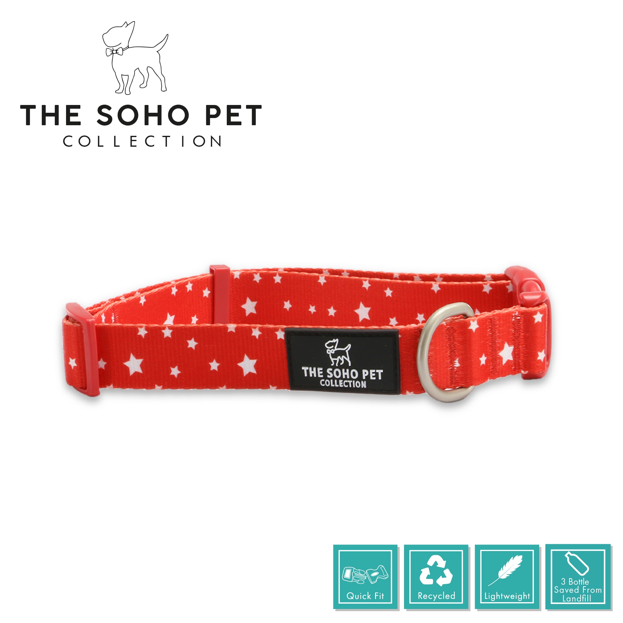 Soho Star Red Dog Collar