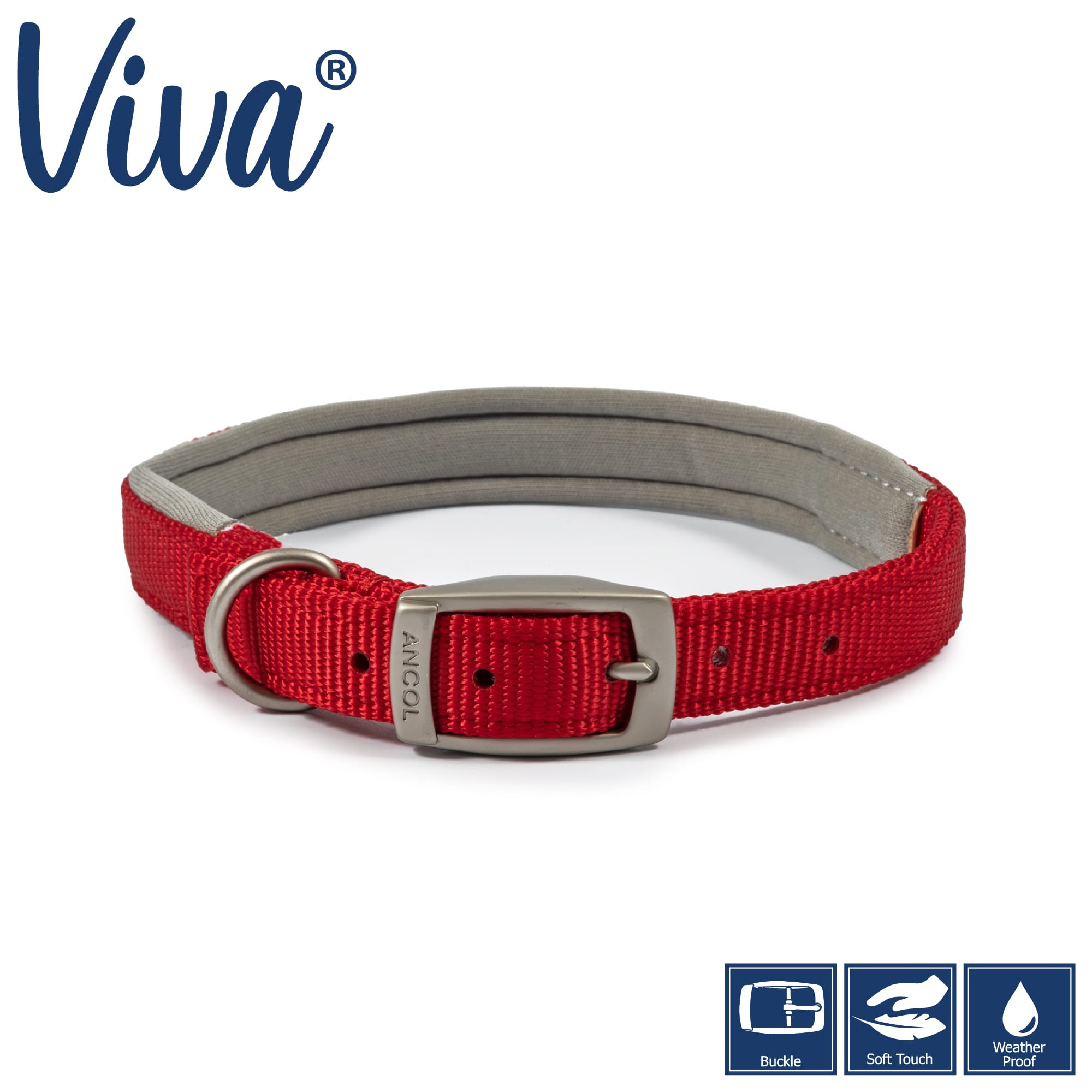 Padded Red Dog Collar