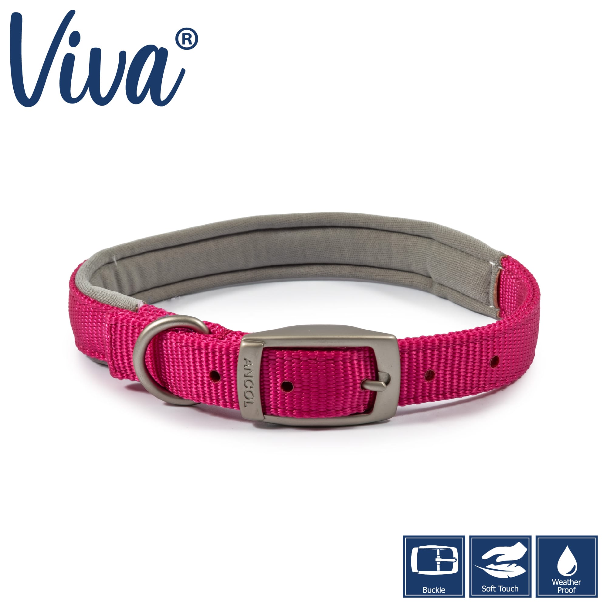 Padded Pink Dog Collar