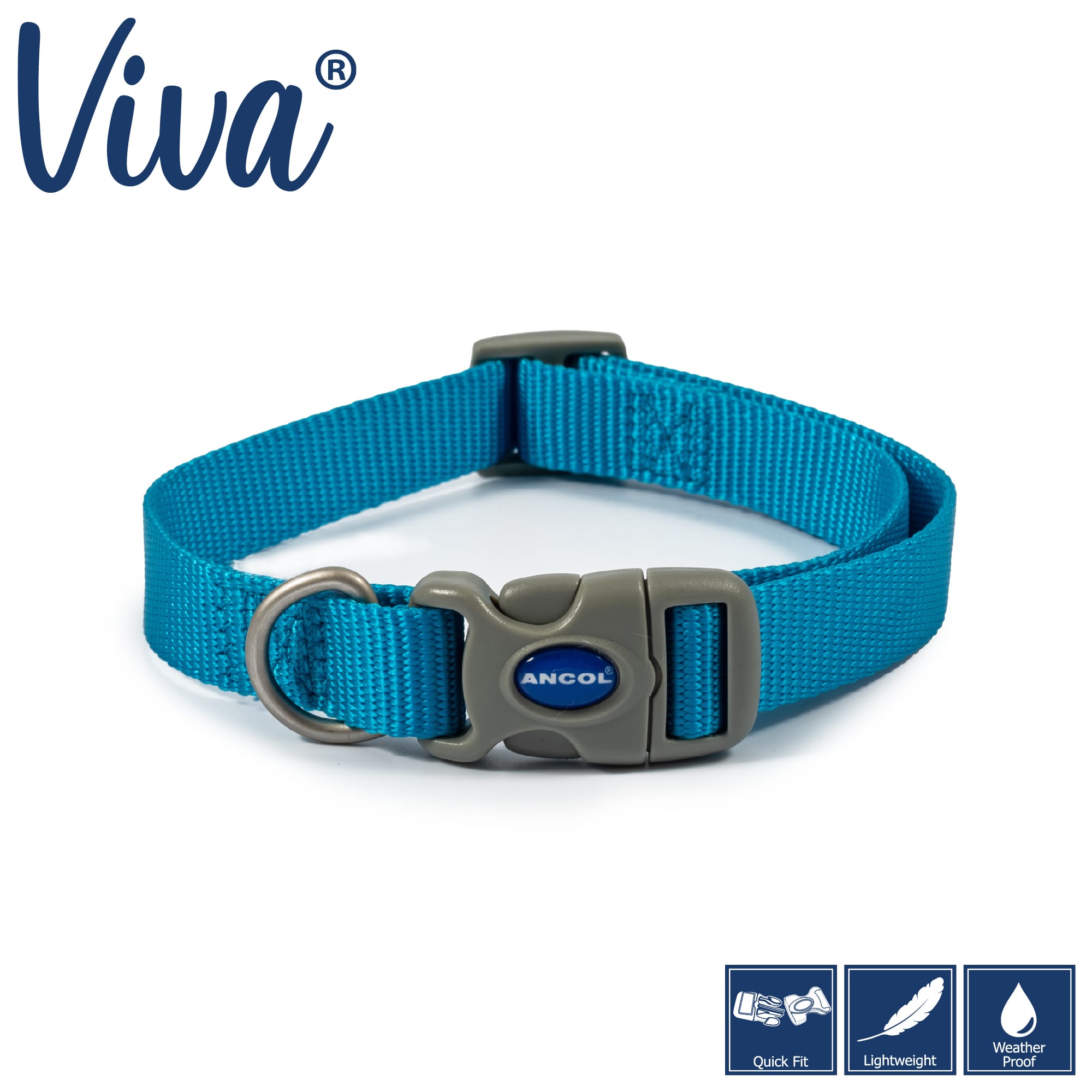 Blue Dog Collar - Snap Buckle