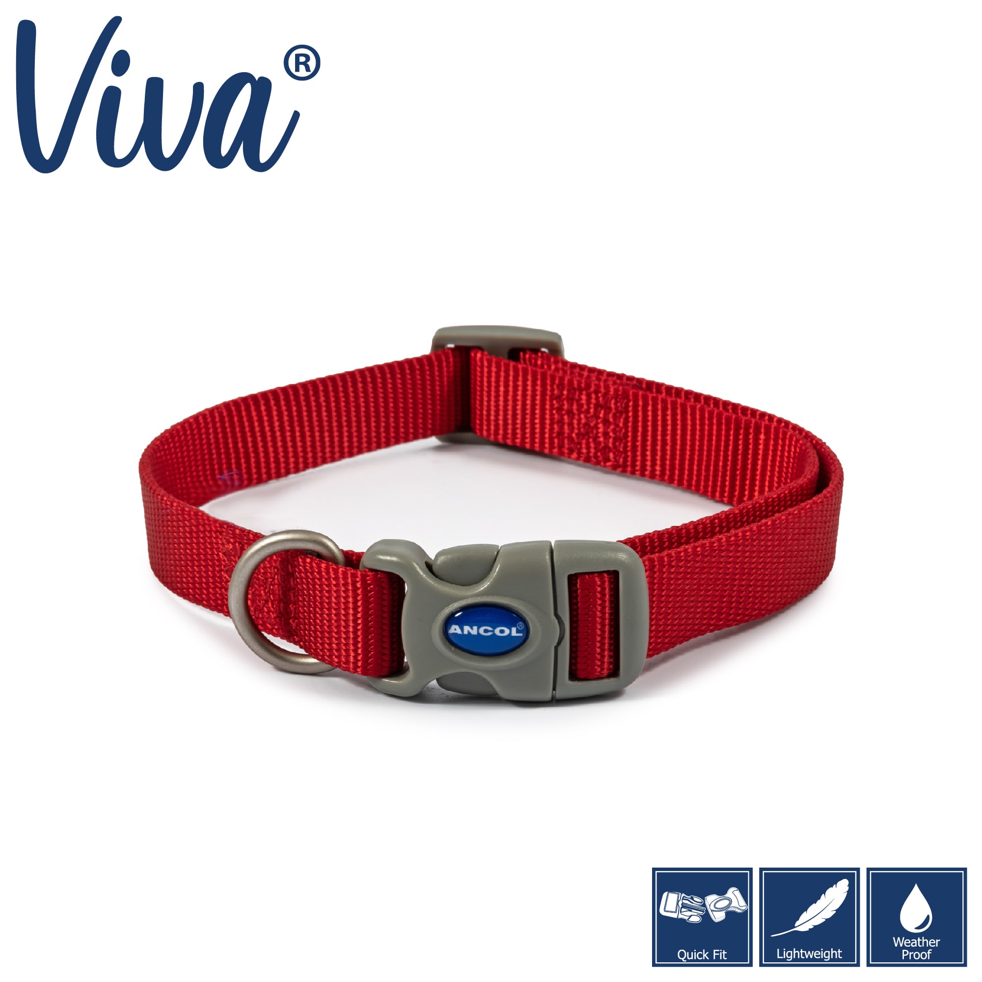 Red Dog Collar - Snap Buckle