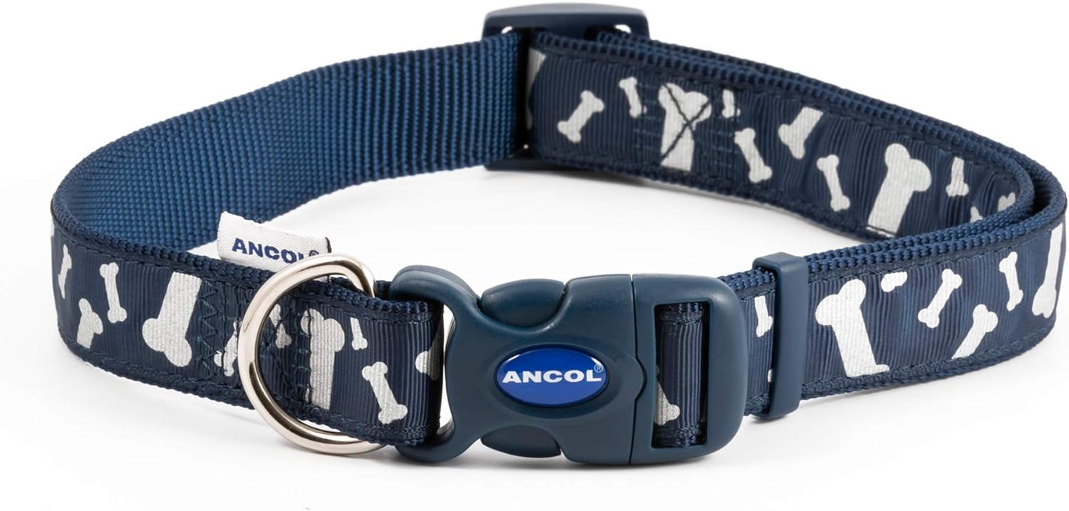Reflective Dog Collar - Blue Bone