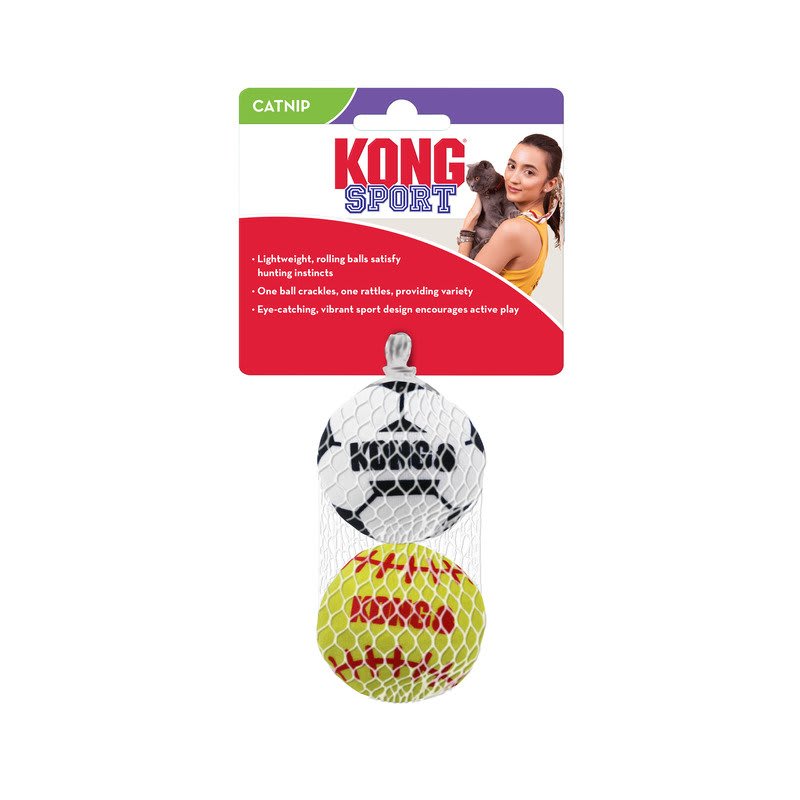 KONG Cat Sport Balls 2-Pk Assorted