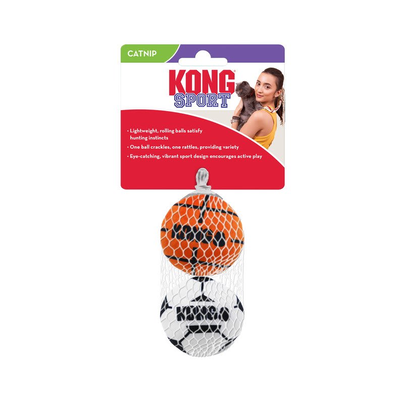 KONG Cat Sport Balls 2-Pk Assorted