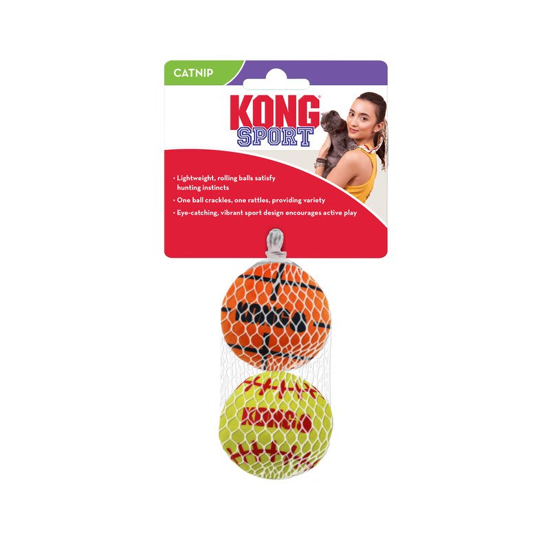 KONG Cat Sport Balls 2-Pk Assorted