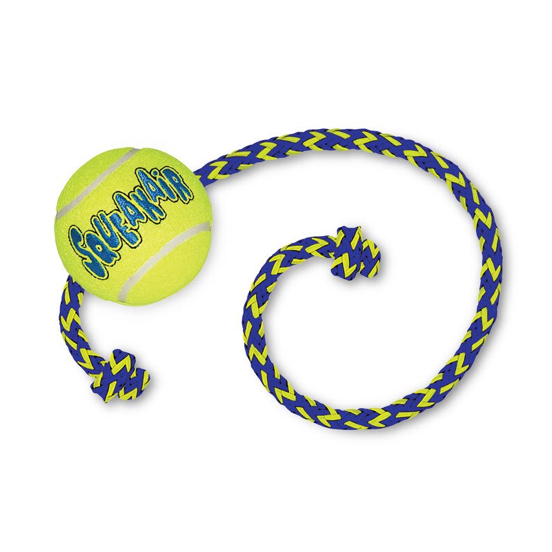 KONG SqueakAir Ball w/Rope Medium