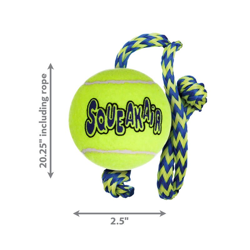 KONG SqueakAir Ball w/Rope Medium