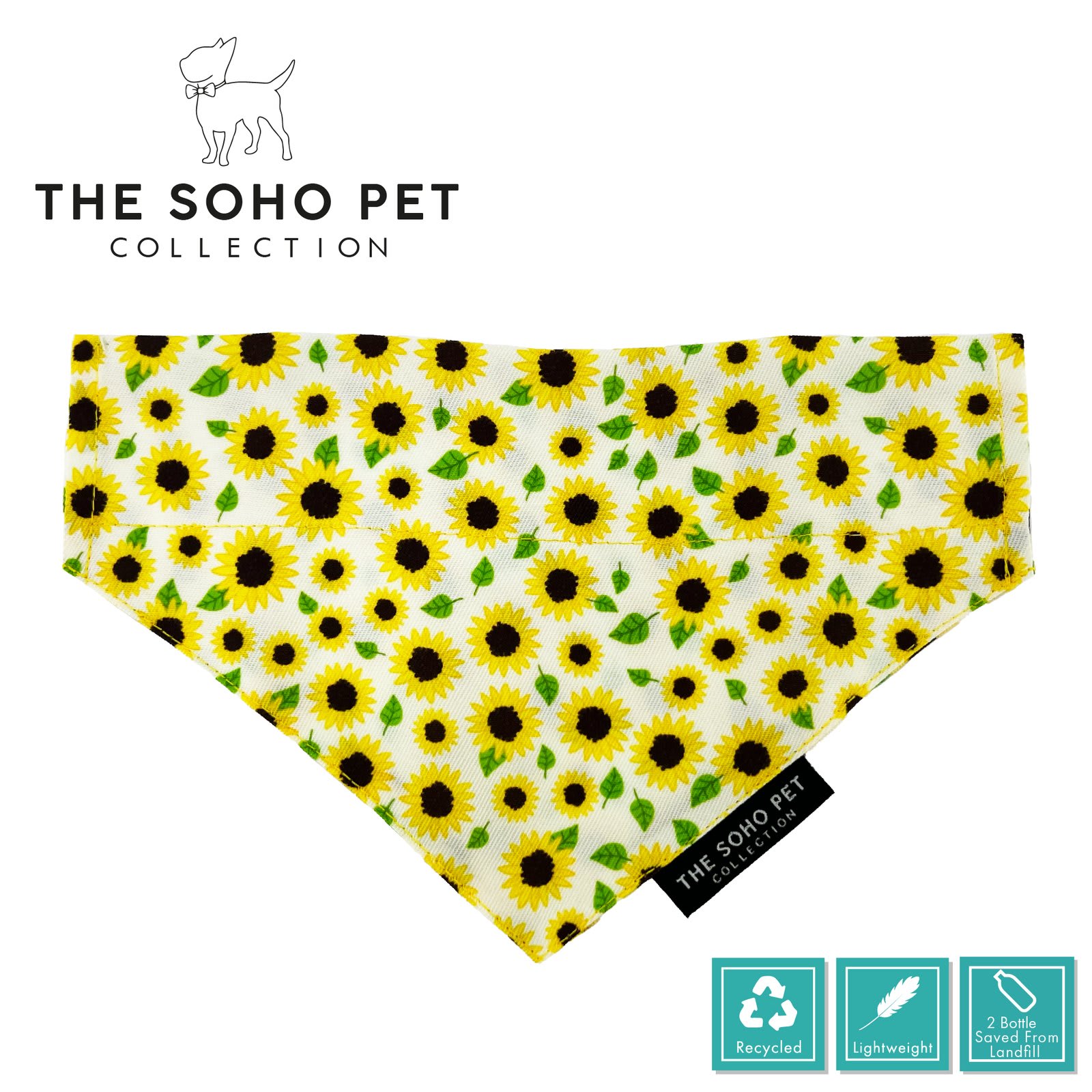 Dog Bandanas - Sunflower & Yellow Check