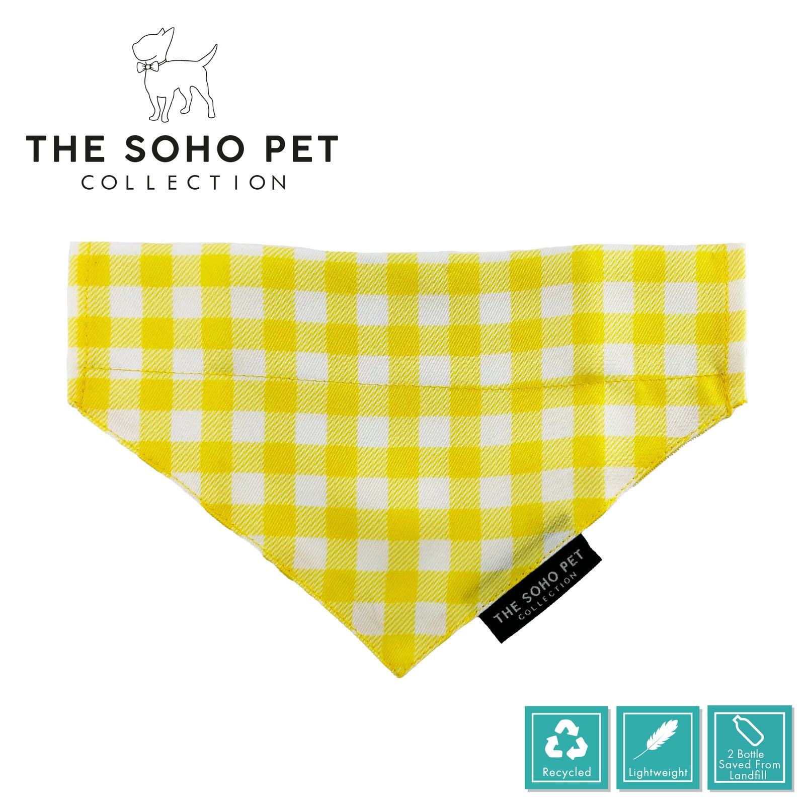 Dog Bandanas - Sunflower & Yellow Check