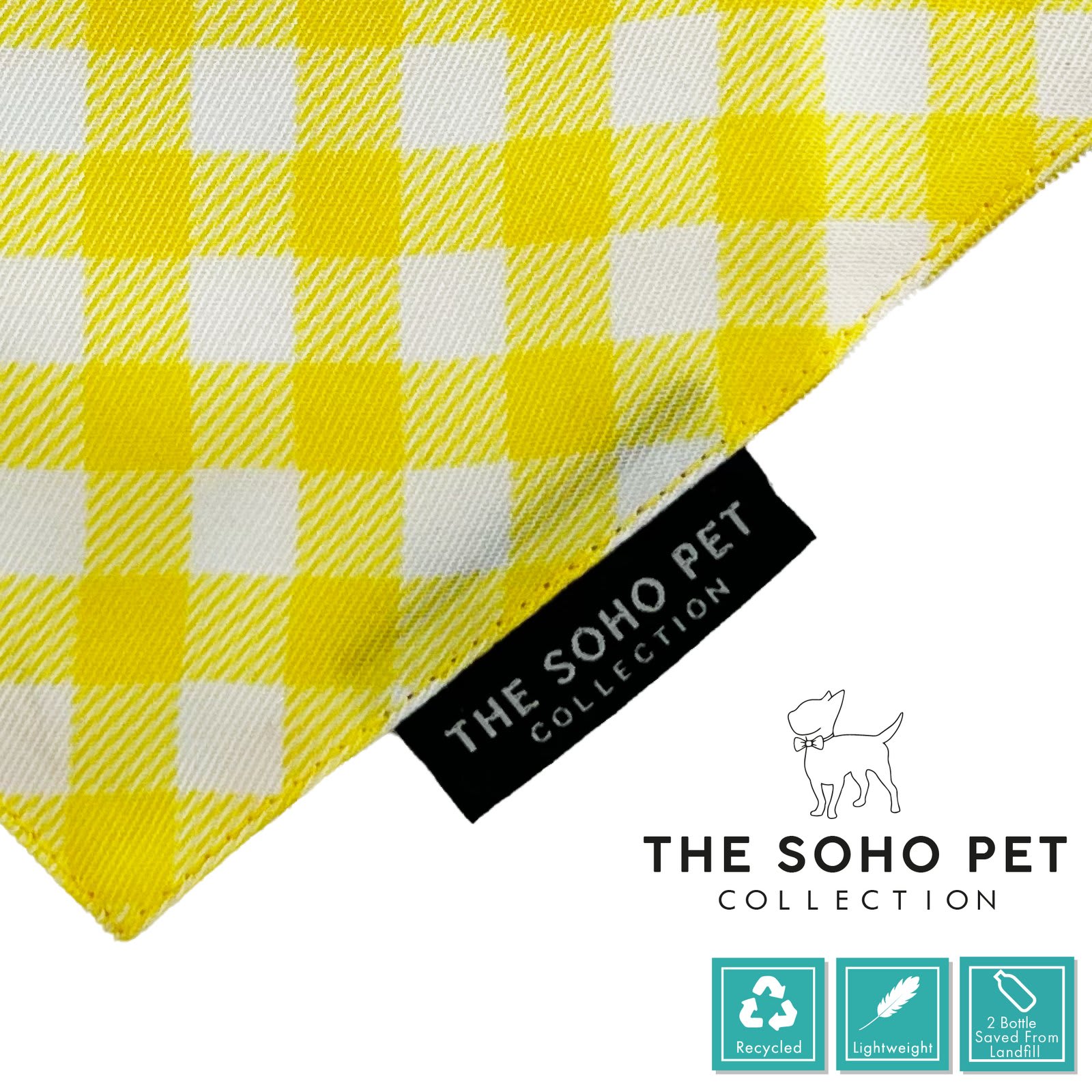 Dog Bandanas - Sunflower & Yellow Check