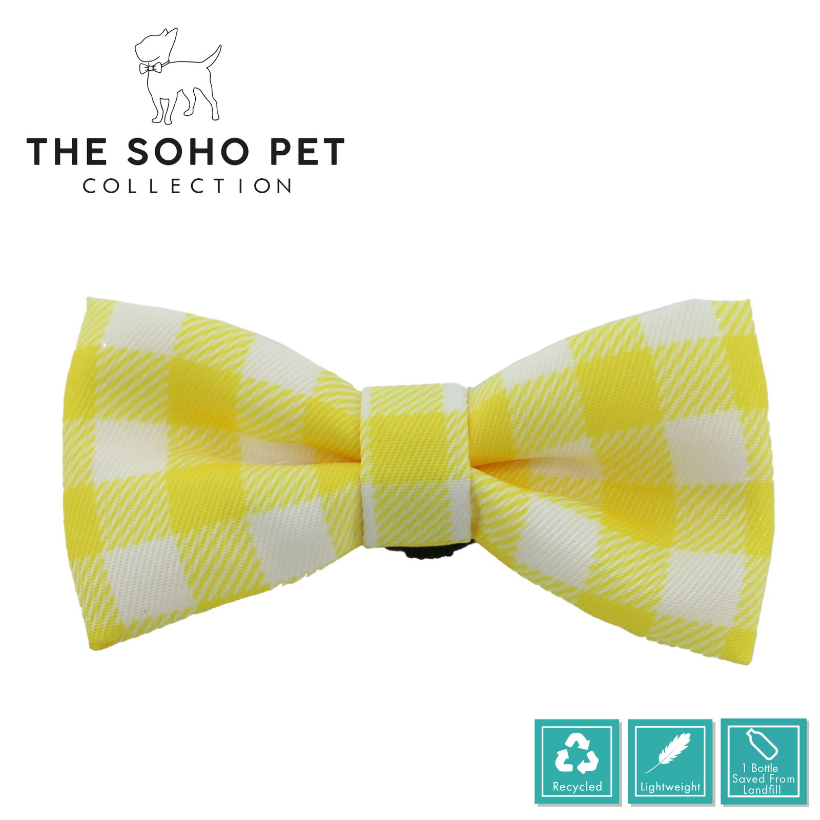 Dog Bow Ties - Sunflower & Yellow Check