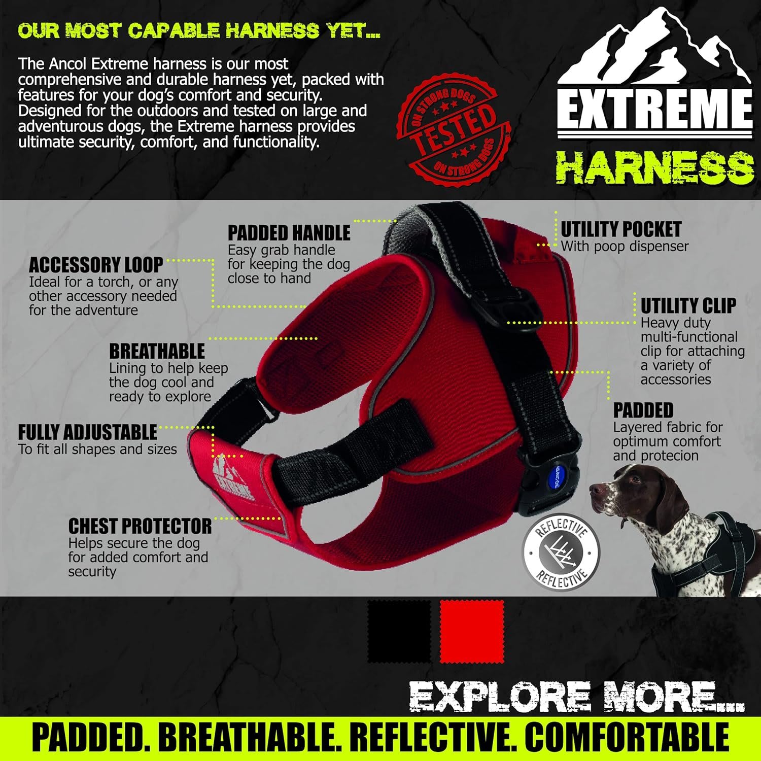 Extreme Dog Harness - Red