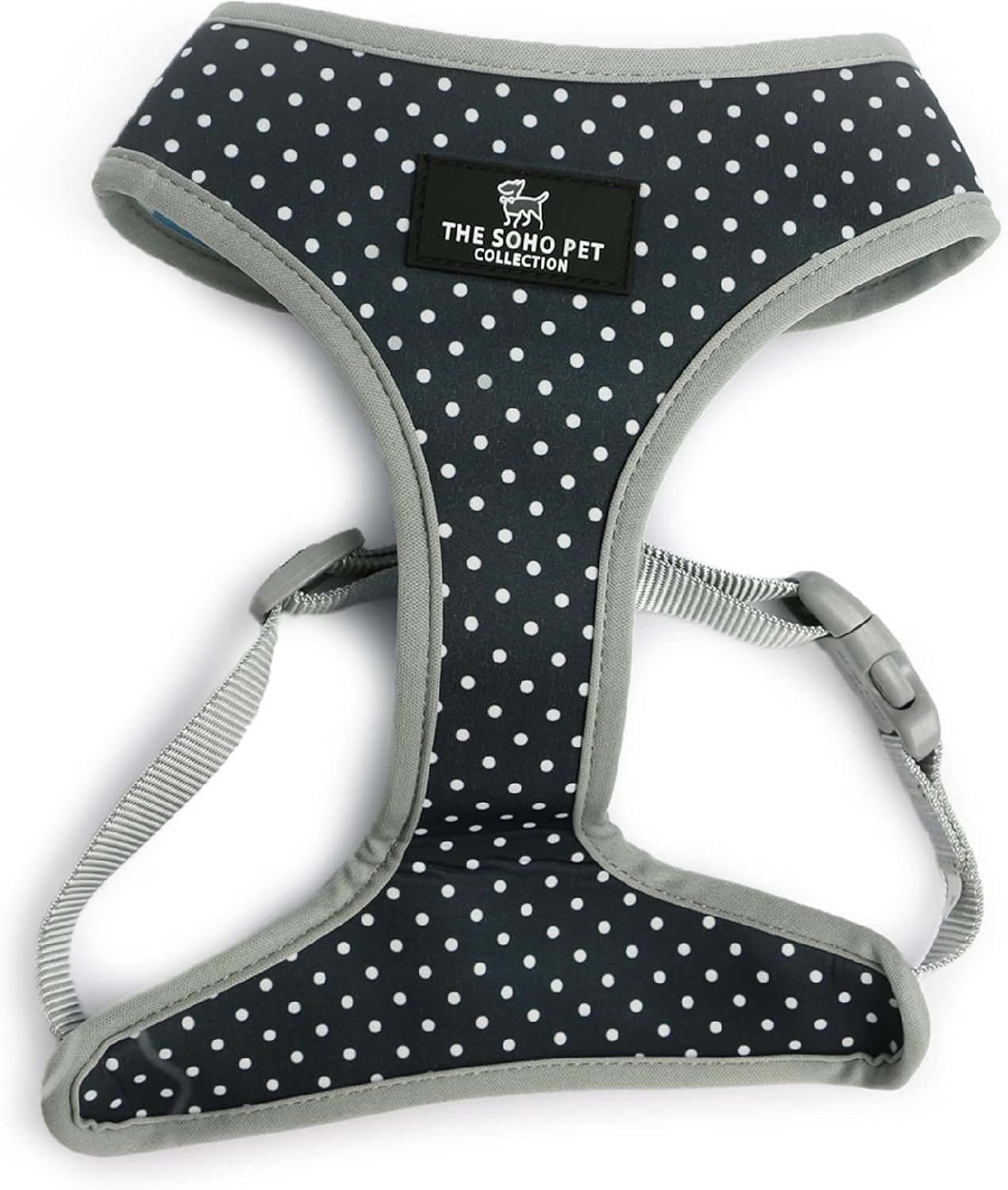 Reversible Dog Harness - Blue Daisy & Polka Dot