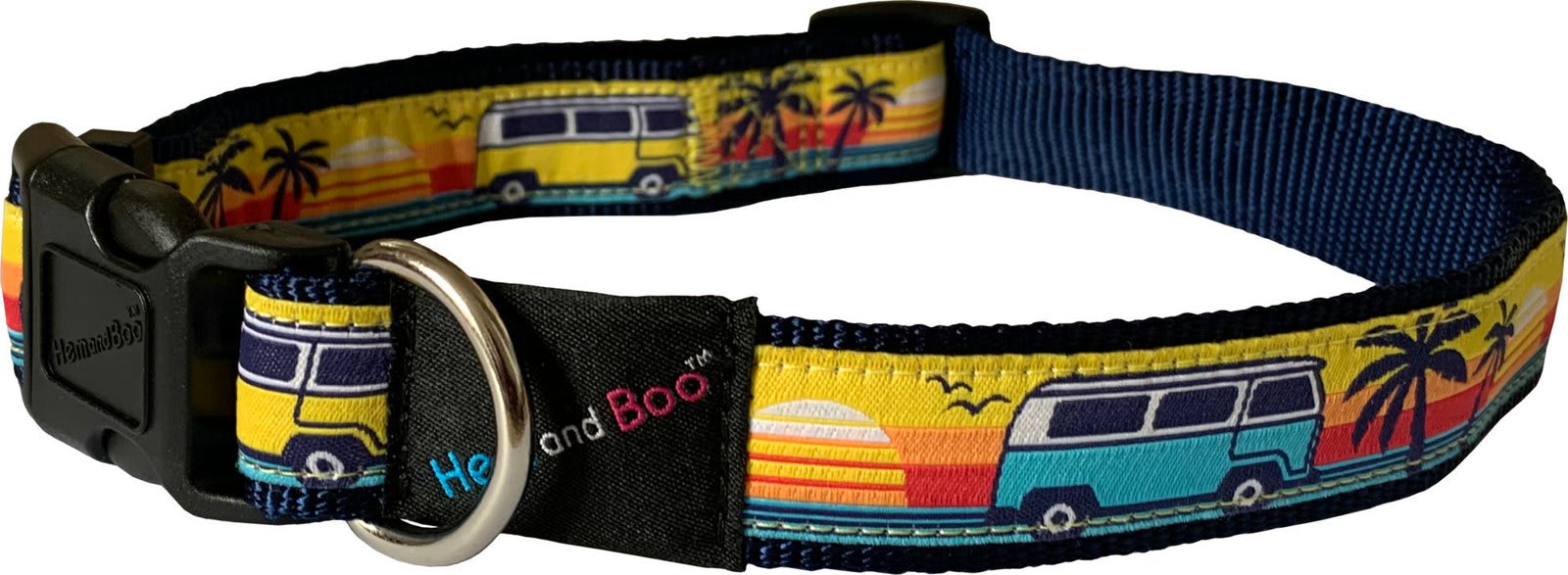 Campervan Bright Multicoloured Dog Collar