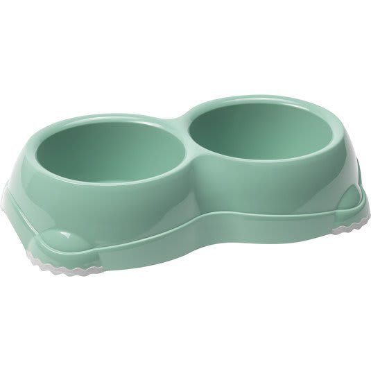 Smarty Double Dog Bowl - Soft Green