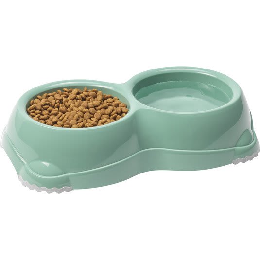 Smarty Double Dog Bowl - Soft Green