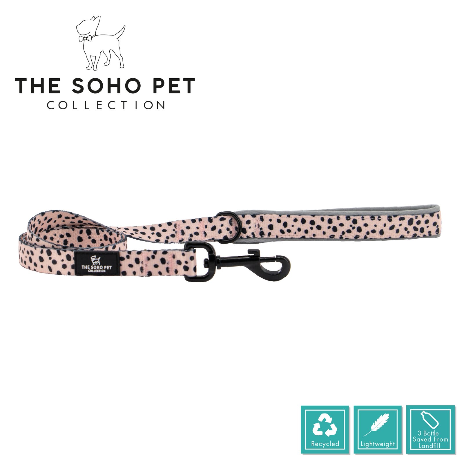 Soho Dalmatian Dog Lead - Black & White