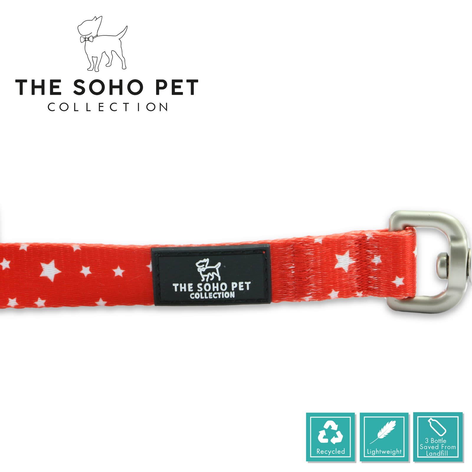 Soho Star Dog Lead - Red