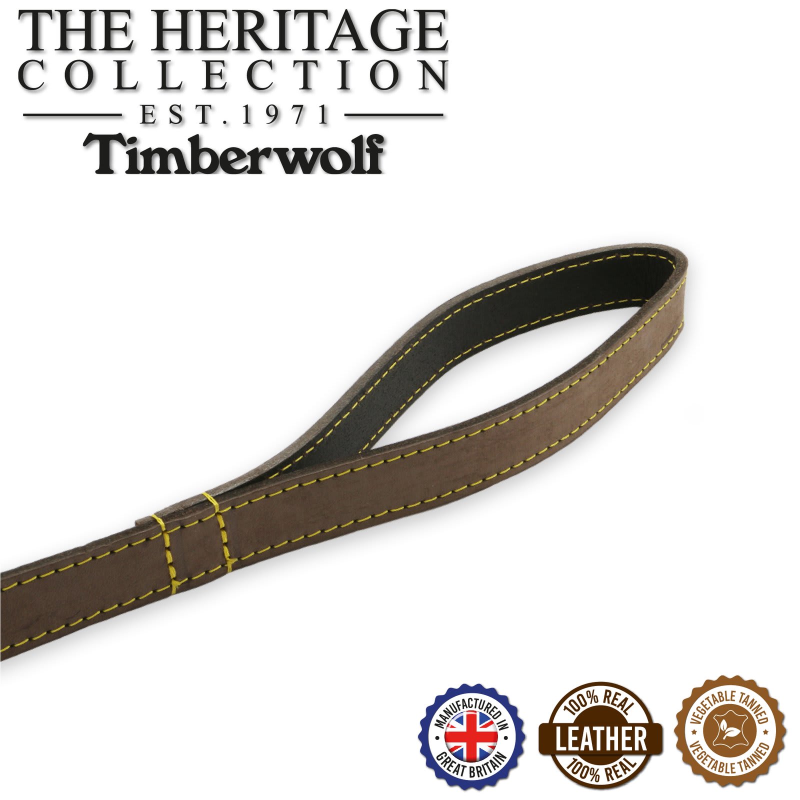 Timberwolf Leather Dog Lead - Brown Sable
