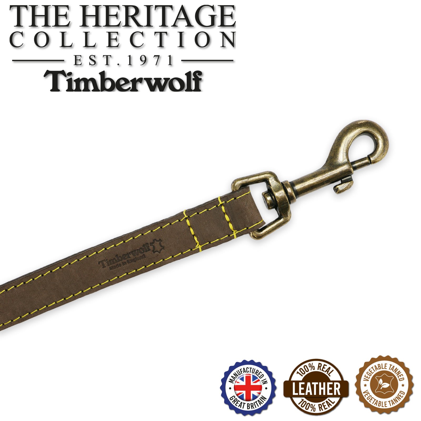 Timberwolf Leather Dog Lead - Brown Sable