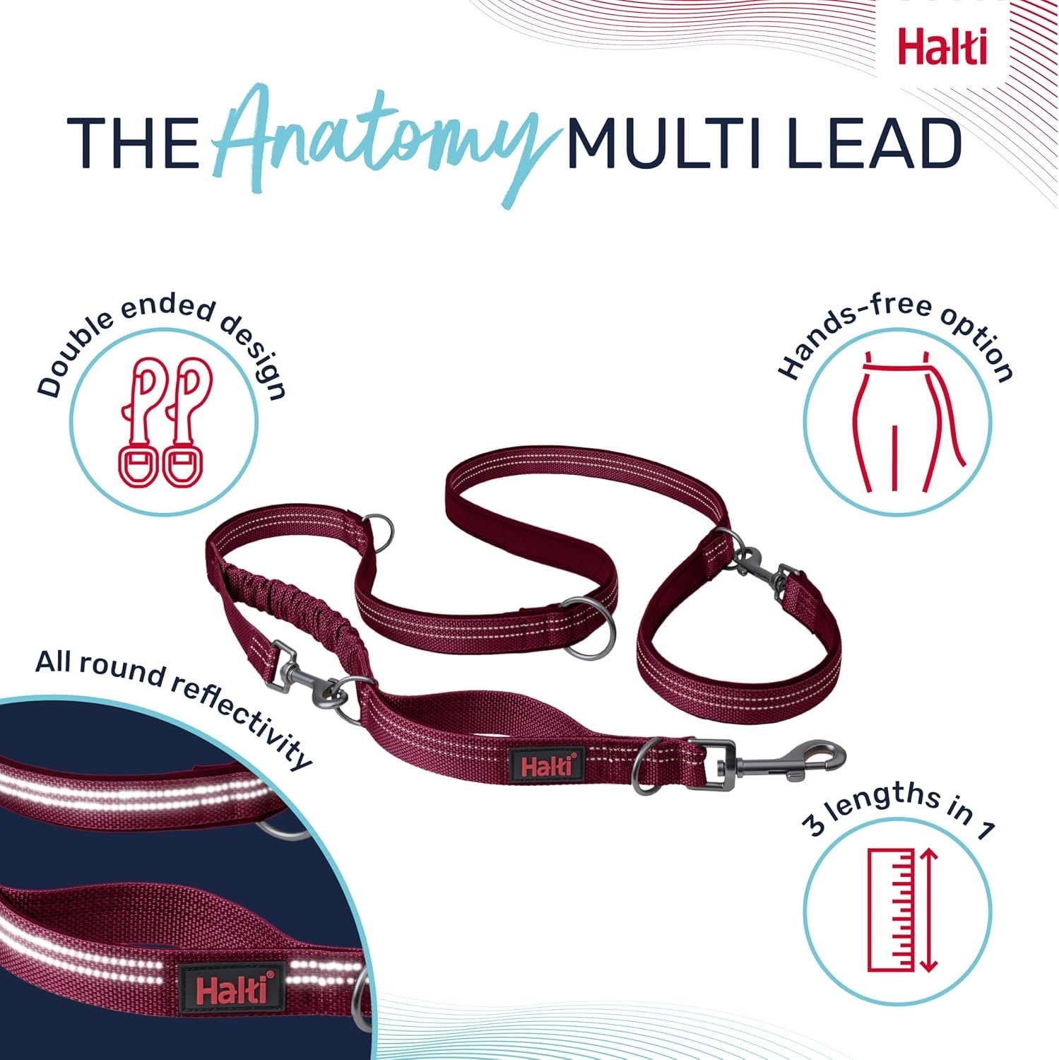HALTI Anatomy Dog Lead - Pink