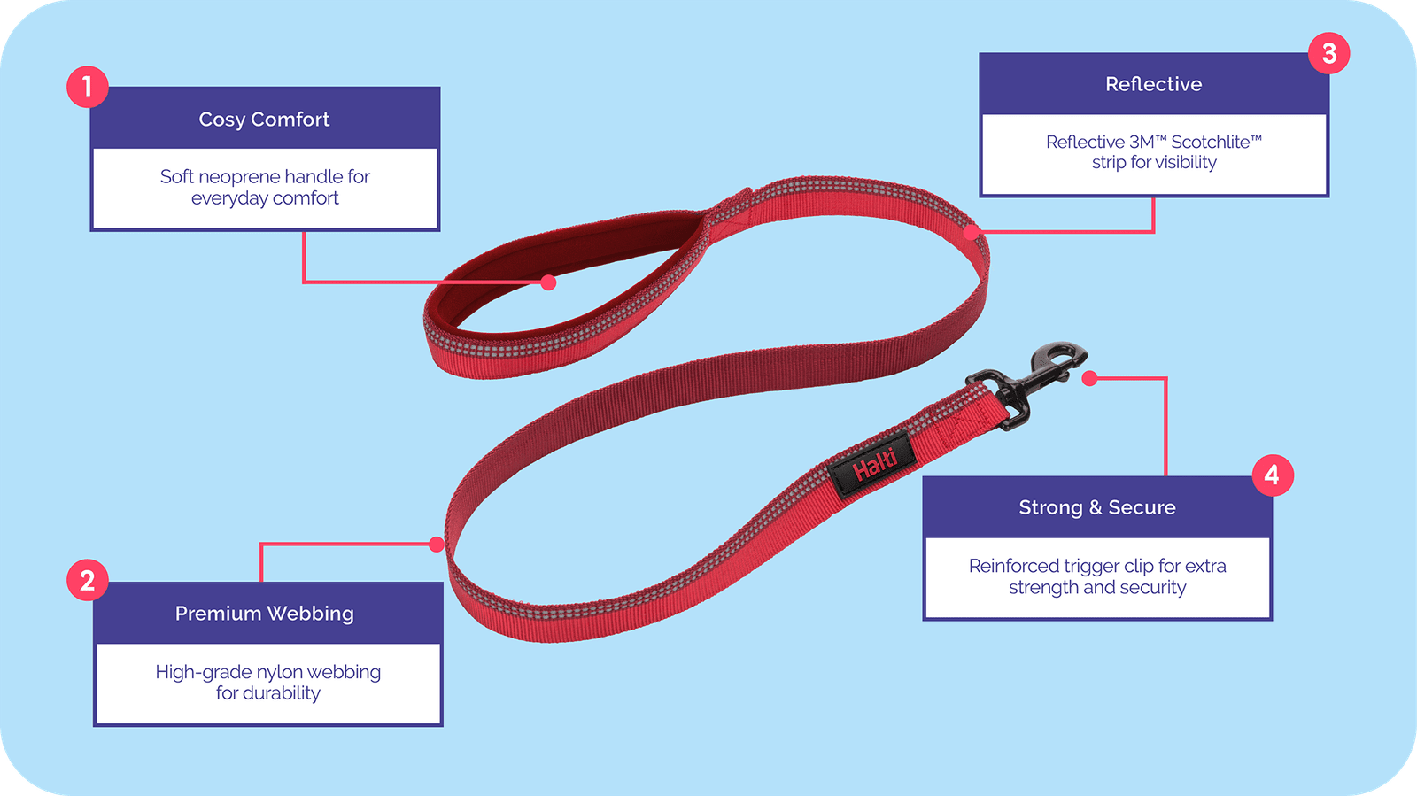 HALTI Walking Dog Lead - Black