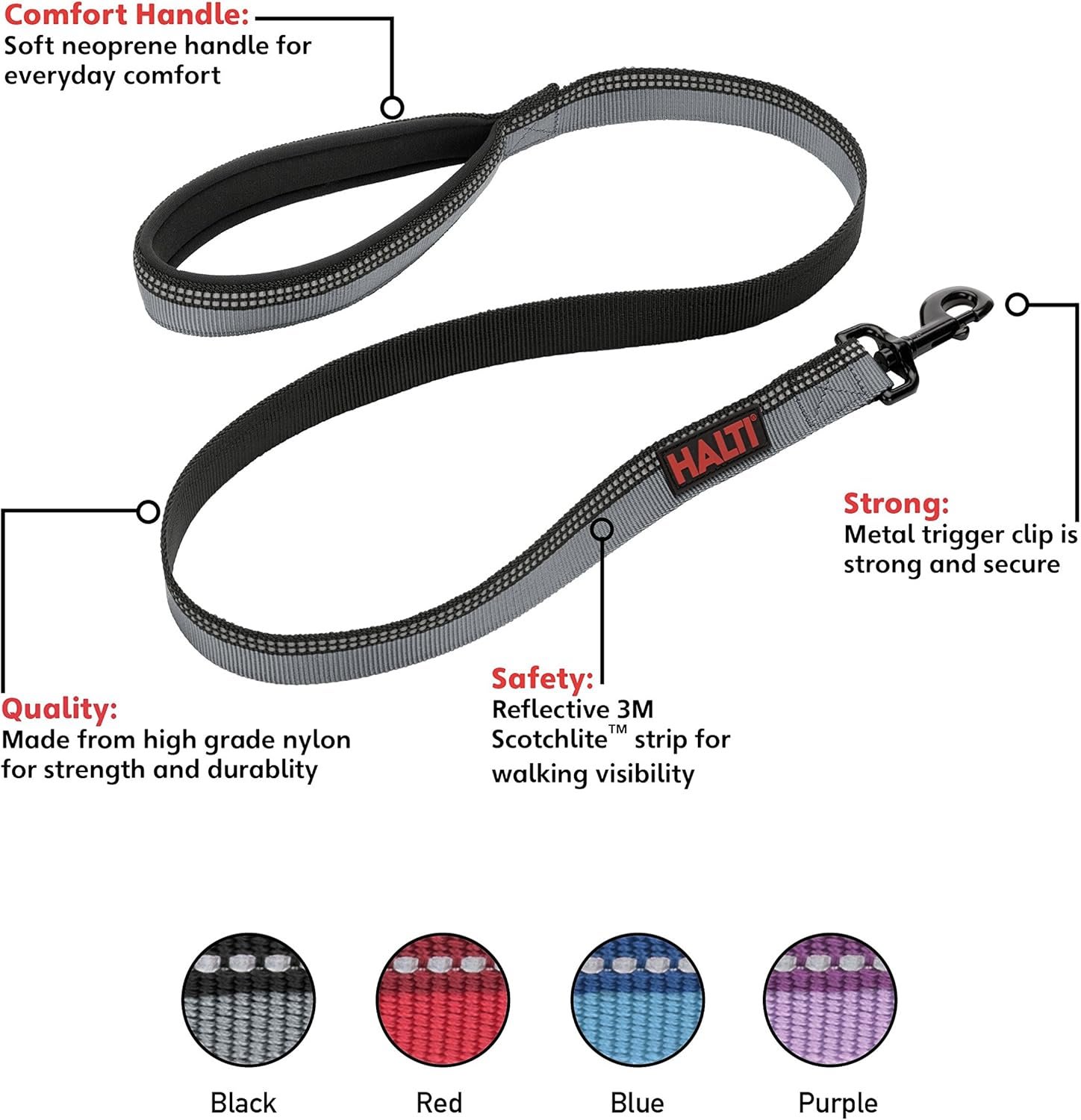 HALTI Walking Dog Lead - Black