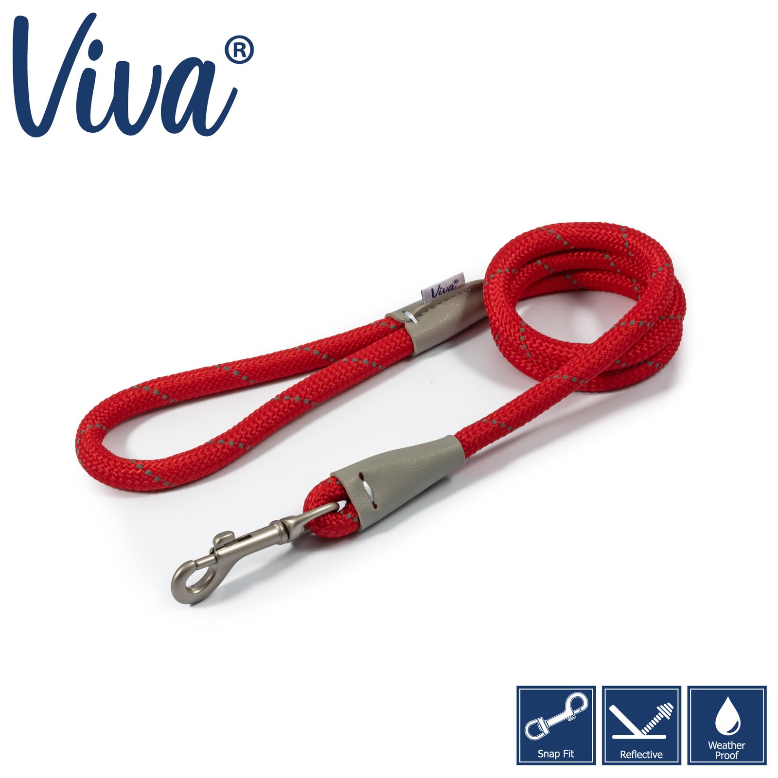 Reflective Rope Trigger Dog Lead - Red