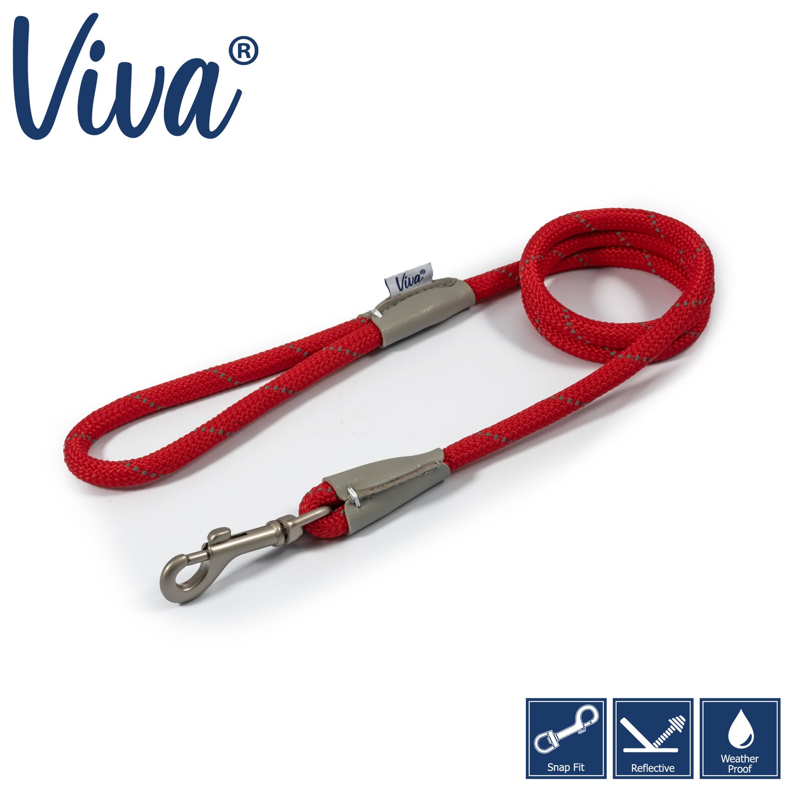 Reflective Rope Trigger Dog Lead - Red