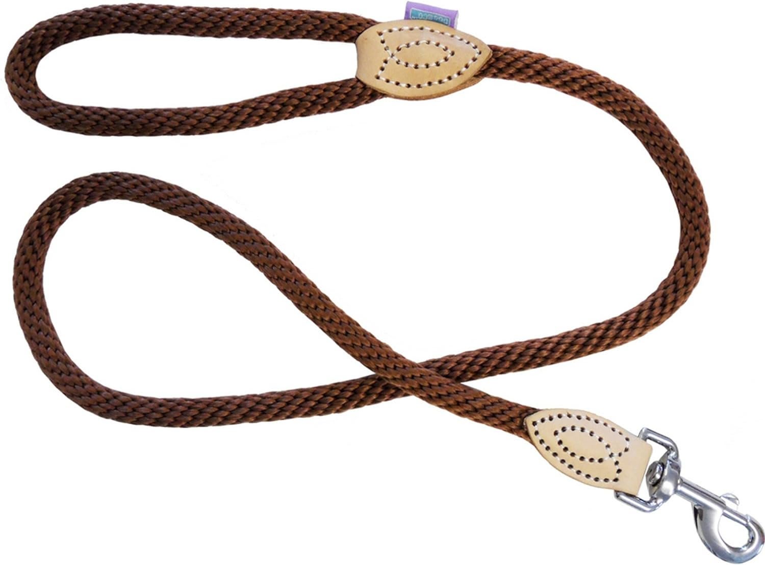 Soft Rope Trigger Dog Lead - Brown