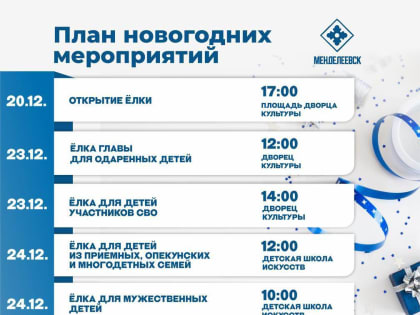 Приглашаем менделеевцев на новогодние мероприятия