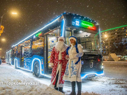 Большие автобусы в Набережных Челнах нарядили к Новому году