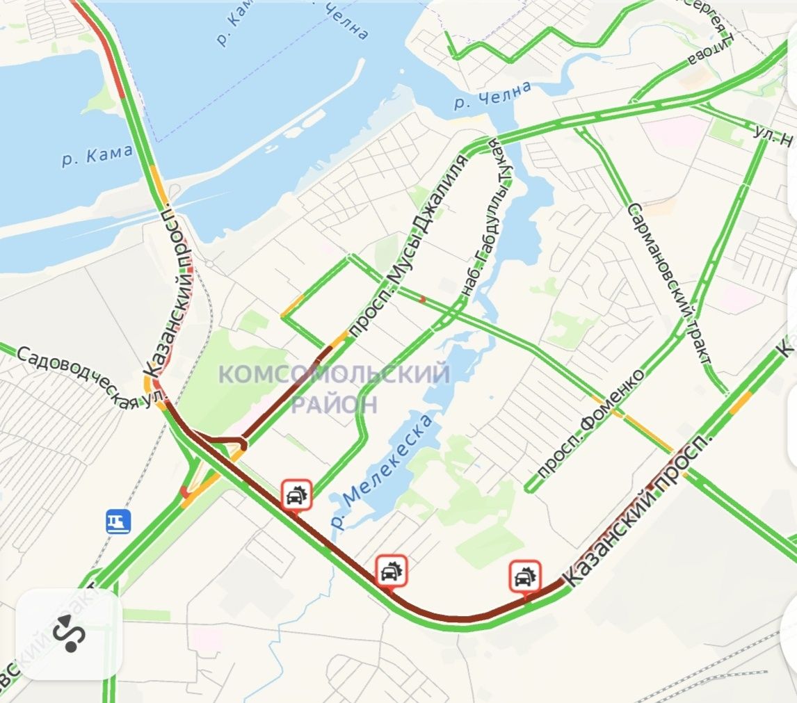 Карта набережных челнов пробки