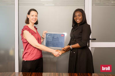 Celebrating Excellence: Nana Ama Woollams Wins Emerging Leader Award at the Broll Property Annual Awards.