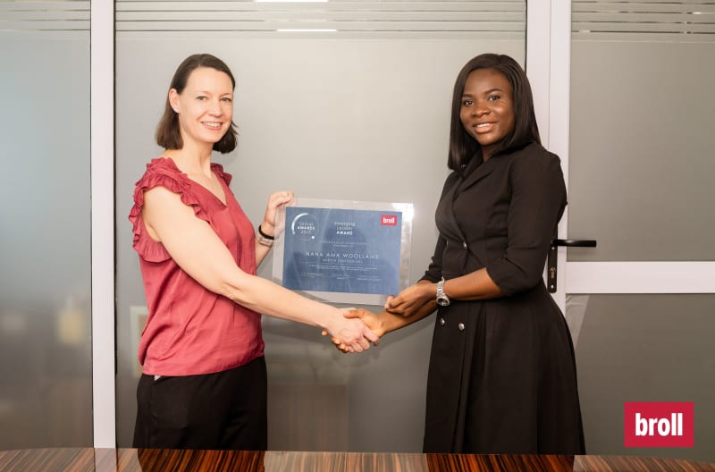 Celebrating Excellence: Nana Ama Woollams Wins Emerging Leader Award at the Broll Property Annual Awards.