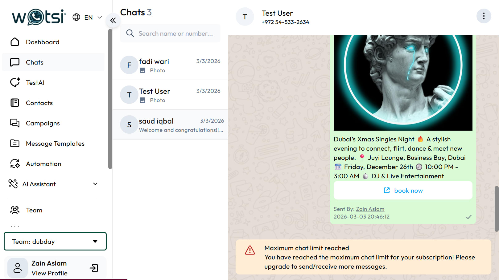 Watsi.io - AI-Powered WhatsApp Marketing Platform
