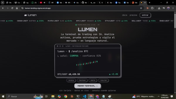 Lumen — Terminal de trading IA