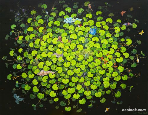 지오최_숲속의 향연-미스테리 렌치의 추억_캔버스에 아크릴채색_91×116cm_2025