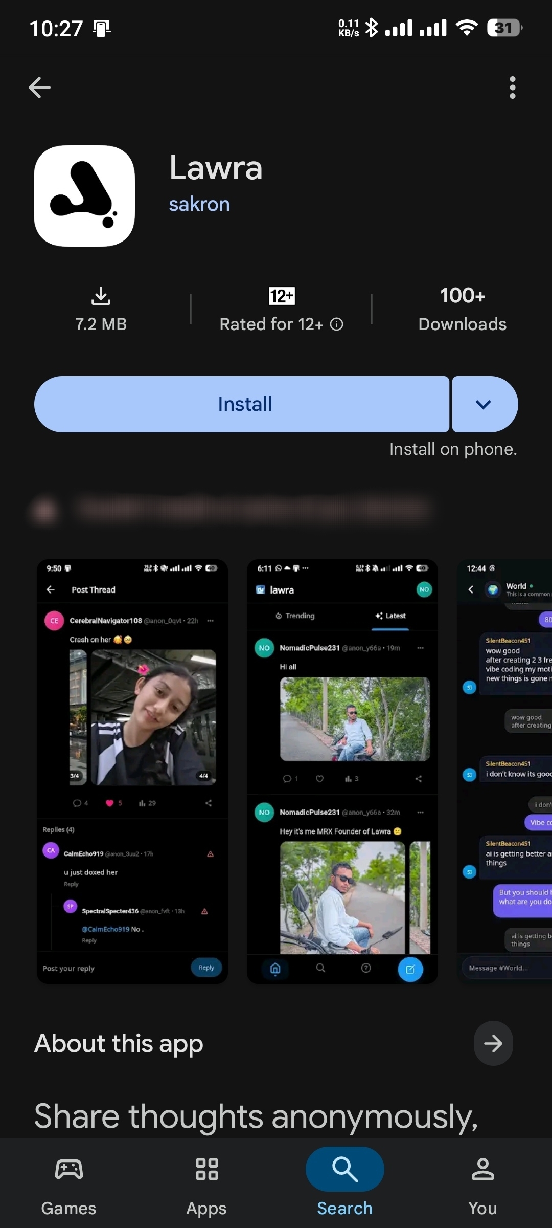 SubtleSovereign973: "If download cros 10k in 1 Year I will build a server for this app 🙂😁"