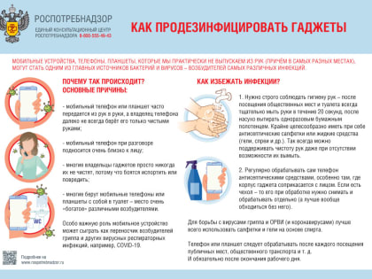 Роспотребнадзор рекомендует, как продезинфицировать гаджеты