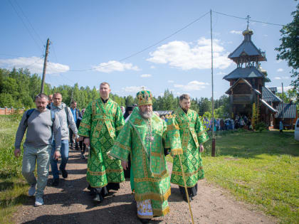 В Духов День митр. Викторин совершил богослужение в Каменном Заделье