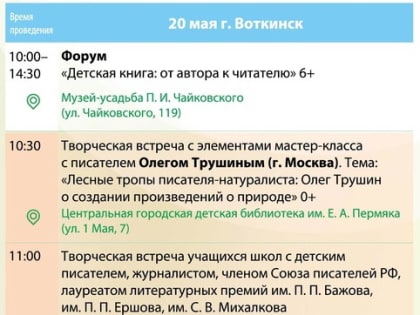 Площадками проведения Литературного фестиваля "На родине Чайковского" станут Воткинск и село Июльское Воткинского района